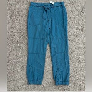 LOFT Utility Jogger Pants Women 4 Blue Belted NWOT